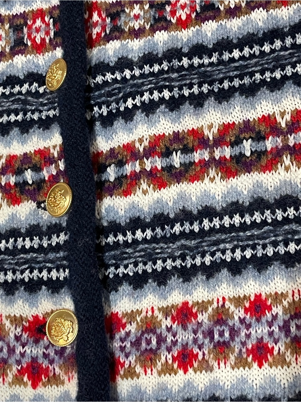 NEW J Crew Striped Fair Isle Crewneck Cardigan Lady Jacket Wool Blend M - Picture 8 of 8